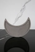 Mermer Desenli Beton Sunum Tepsisi Hilal Şeklinde Servis Sunum Tabağı Sunumluk - 1