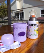 Shotay Cartoon Çelik Termos Matara Çocuk 480Ml Lila - 2
