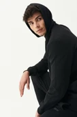 Riders by Lee  Erkek Regular Fit Kapüşonlu Şardonlu Siyah Sweatshirt L222710001S - 4