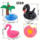 2 Adet, Yaratıcı Şişme İçecek Tutucuları, Yüzen Şişme Bardak Tutucuları İçecek Altlıkları - 5