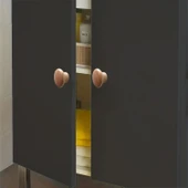 Bohem Düğme Kulp Açık Ceviz Renk Mobilya Mutfak Dolap Dolabı Çekmece Kulpu Kulbu Plastik Tek Vida thumbnail 6