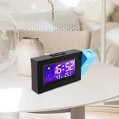 TechTic Projeksiyonlu Masa Saati Derece Nem Tarih Göstergeli Çalar Saat Alarm Duvara Yansıtmalı Saat - 9