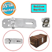 Sandık Kutu 35 Lik Menteşeli Kilit  Askısı Kilit Aparatı Krom Renk Tosba Kilit Asma thumbnail 1