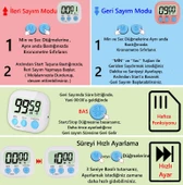 Dijital Öğrenci Sınav Kronometresi 100Dk İleri veya Geri Sayım Cihazı - 2 Kademeli Kronometre - 2