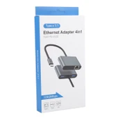 4 İN 1 USB-C / TYPE-C 3.1 - RJ45, PD VE USB X 2 ETHERNET ADAPTÖR KABLOSU thumbnail 4