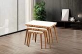NİVEMESHOME MİLANO CEVİZ-KREM ZİGON SEHPA - 1