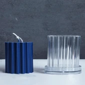 Poli Karbon Mum Kalıbı Dik Çizgili 6218 - 1