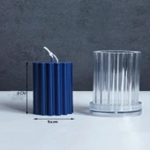 Poli Karbon Mum Kalıbı Dik Çizgili 6218 - 2