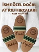 Beautysev İsme Özel  Baskılı %100 Doğal At kılı selülit fırçası (Bez çanta hediyeli) - 1
