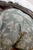 Upstyle Kolay Ütülenir Nevresim Takımı Tek Kişilik Line Leaf Zümrüt Yeşili - 2