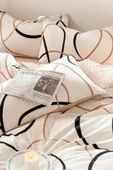 Upstyle Kolay Ütülenir Nevresim Takımı Tek Kişilik Line Rondom Krem - 3