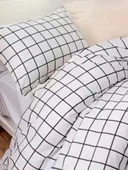 Kolay Ütülenir Nevresim Takımı Tek Kişilik Pled Kareli Siyah thumbnail 3