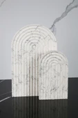 2 Parça Mermer Desenli Beton Sunumluk Seti Servis Sunum Tepsisi - 1