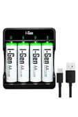 I-Gen G427 4'lü Pil Şarj Aleti + 4 Adet AA 2700 mAh Kalem Pilli Set 1.2V Ni-MH - 1
