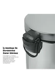 SAS 5 LİTRE Krom 2li Banyo Seti Pedallı Çöp Kovası Wc Klozet Tuvalet Fırça Seti Banyo Çöp Kovası - 7