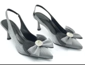 Feles Saten Fiyonk Taş Detaylı Arkası Açık Stiletto Kadın Topuklu Ayakkabı thumbnail 7