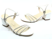 Mehtap Çapraz Üç Şerit Taşlı 5 cm Kadın Abiye Topuklu Ayakkabı thumbnail 11