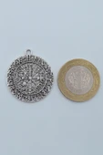 Vegvisir Viking Pusulası Gümüş Kaplama Kolye Ucu - 3