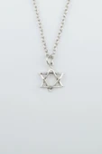 Minimal Pentagram Gümüş Kaplama Düz Zincir Kolye - 1