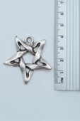 Pentagram Gümüş Kaplama Düz Zincir Kolye - 3