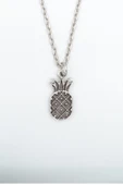 Ananas Gümüş Kaplama Düz Zincir Kolye thumbnail 1