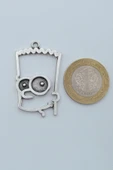 Bart Simpson Gümüş Kaplama Deri İp Kolye - 4