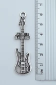 Avenged Sevenfold Elektro Gitar Gümüş Kaplama Düz Zincir Kolye thumbnail 3
