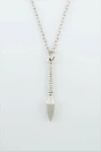 Mızrak Ucu Gümüş Kaplama Düz Zincir Kolye thumbnail 1