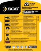 SGS1880 - 27 Parça Multi Tools Çok Amaçlı Raspalama Aksesuar Zımpara Kesici Aparat Uç Seti - 2