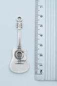 3'lü Keman Nota Defteri Bateri Gitar Gümüş Kaplama Kolye Seti - 5