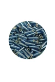 Uzun Boru Kesme Boncuk Çap 2mm Uzunluk 10 mm - 60 Gram - Camgöbeği Mavi - BNC267 thumbnail 2
