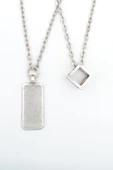 2'li Dikdörtgen - Küp Trend Gümüş Kaplama Kolye Seti thumbnail 1