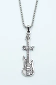 Slipknot Elektro Gitar Gümüş Kaplama Örme Zincir Kolye thumbnail 1