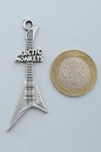 Arctic Monkeys Elektro Gitar Gümüş Kaplama Örme Zincir Kolye - 4