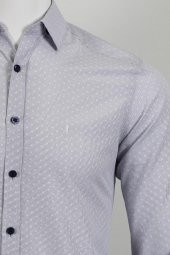 Uzun Kol Slim Fit Desenli Gömlek - 4