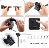 Brokoli Home 7 Metre Güneş Enerjili 8 Modlu Renkli  Işığı Solar Led Işık 50 Top Dekoratif Yılbaşı Bahçe Balkon Ve Teras thumbnail 4