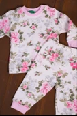 Eterelle Büyük Çiçek Desenli Kız Bebek Eşofman Takımı %100 Pamuk thumbnail 4