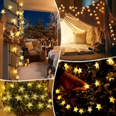 Brokoli Home Güneş Enerjili Solar Yıldızlı 8 Fonksiyonlu 7 Metre 30 Yıldız Günışığı Led Su Geçirmez thumbnail 1