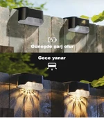 Brokoli Home Solar Çift Taraflı Duvar Lambası Güneş Enerjili Aydınlatma Dekorasyon Aplik Işık - 1