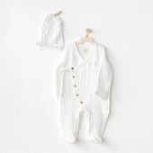 Eterelle Romper Hat Müslin Wawa Boys Tulum Takım White - 1