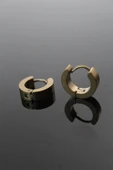 HEYF 316L Çelik Gold Renk Halka Model Çift Küpe - 1