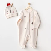 Eterelle Penguin Bebek Tulum Takım Ekru - 1
