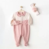 Eterelle Puppy Gazelle Kadife Bebe Tulum Takım Pink - 1