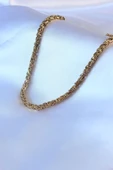HEYF 316L Çelik Gold Renk Kral Zincir Model Erkek Kolye - 2