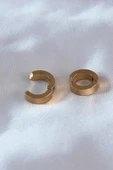 HEYF 316L Çelik Gold Renk Sıkıştırmalı Erkek Küpe - 2