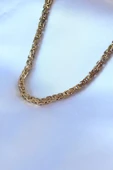 HEYF 316L Çelik Gold Renk Kral Zincir Model Erkek Kolye - 1