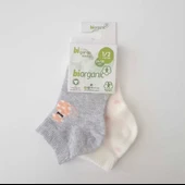 Eterelle Cat 2'li Yaş Patik Çorap  Ekru Gri thumbnail 1