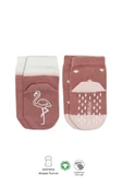 Eterelle Hayvan Figür Kaymaz Kız Soket Çorap 2'li  Pudra thumbnail 1