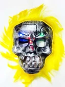 Cadılar Bayramı Halloween Işıklı Kurukafa Maske sarı saçlı - 1