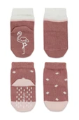 Eterelle Hayvan Figür Kaymaz Kız Soket Çorap 2'li  Pudra thumbnail 3